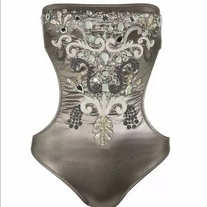 Melissa Odabash Marbella Gunmetal jewel one piece
